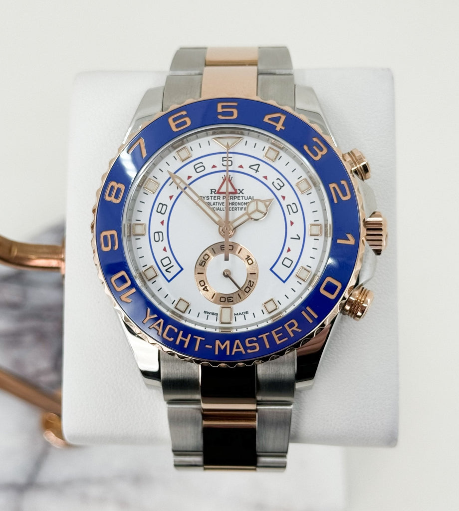 Rolex Steel Yacht-Master II 44 Watch - White Dial - 116681 - Luxury Time NYC