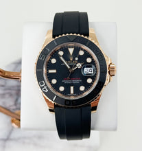 Load image into Gallery viewer, Rolex Yacht-Master 40 Rose Gold Everose 18k Black Dial Ceramic Bezel Oysterflex Rubber Bracelet 116655 - Luxury Time NYC