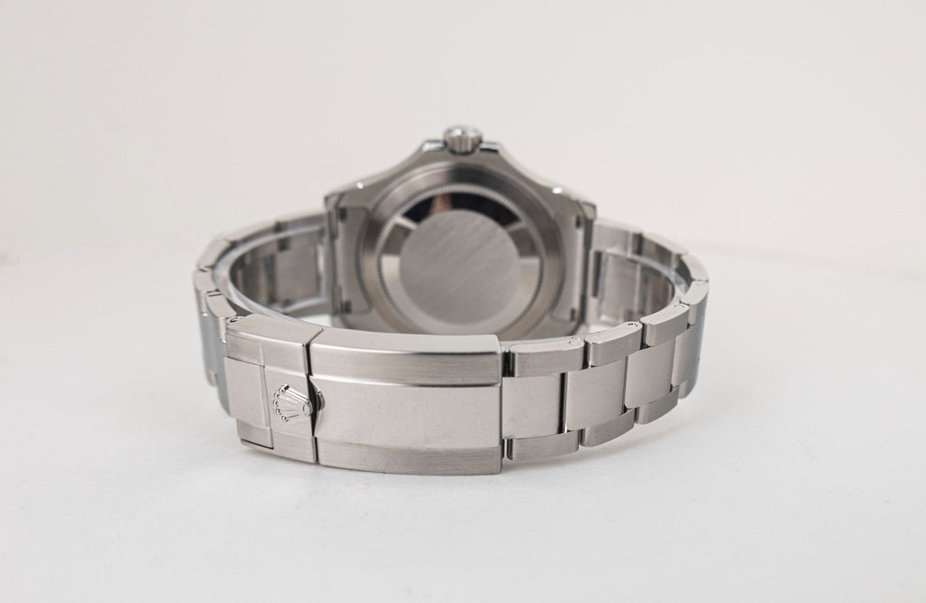 Rolex Yacht-Master 40 Stainless Steel Dark Rhodium Dial Platinum Bezel Oyster Bracelet 116622 - Luxury Time NYC