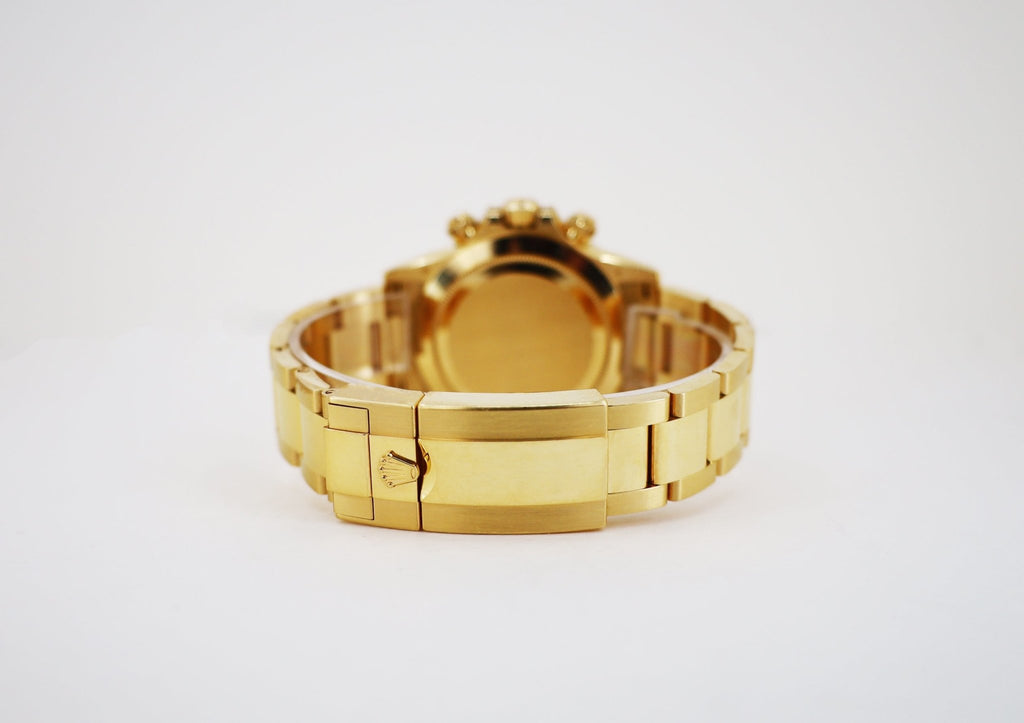 Rolex Yellow Gold Cosmograph Daytona 40 Watch - Black Diamond Dial - 116508 bkd - Luxury Time NYC