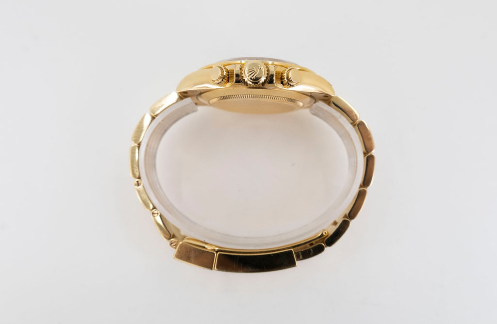Rolex Yellow Gold Cosmograph Daytona 40 Watch - Black Diamond Dial - 116508 bkd - Luxury Time NYC