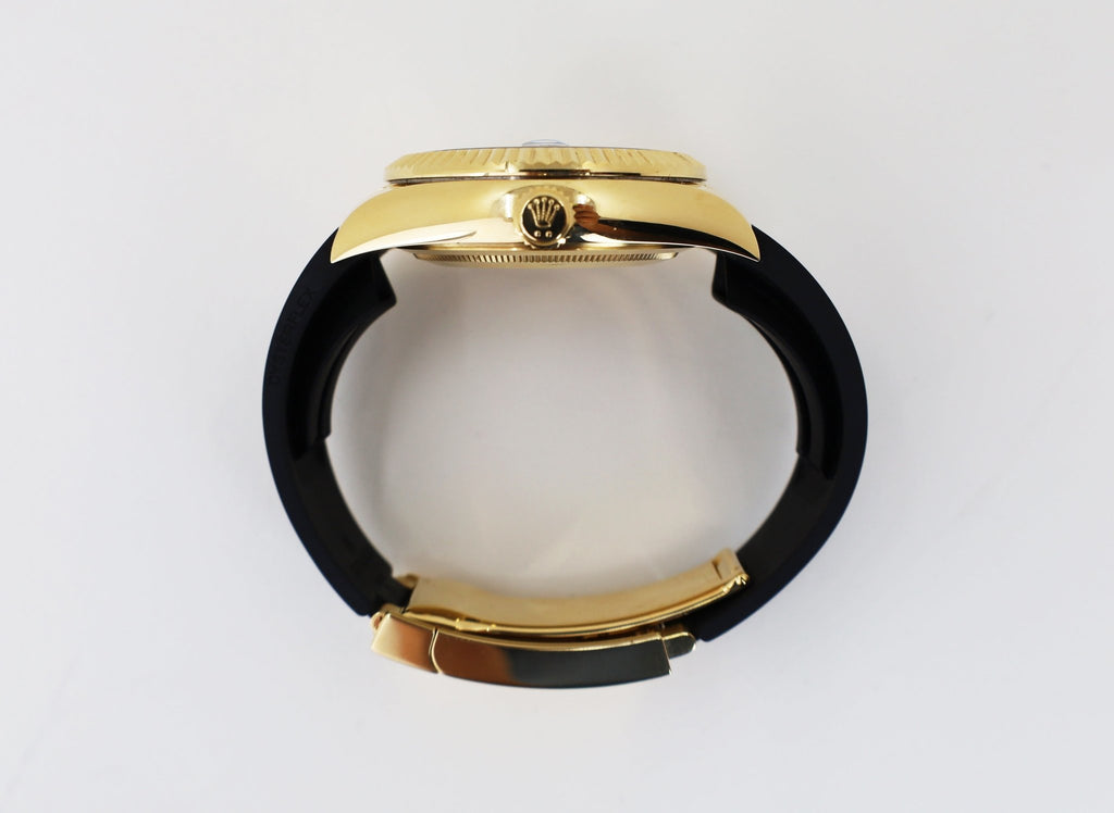 Rolex Yellow Gold Sky-Dweller Watch - Black Index Dial - Oysterflex Bracelet - 2020 Release - 326238 bki - Luxury Time NYC
